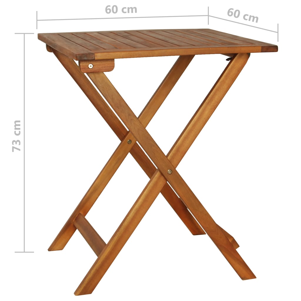| Bistrosets | 2 Pcs Warme Houttint Massief Acaciahout & Polyester