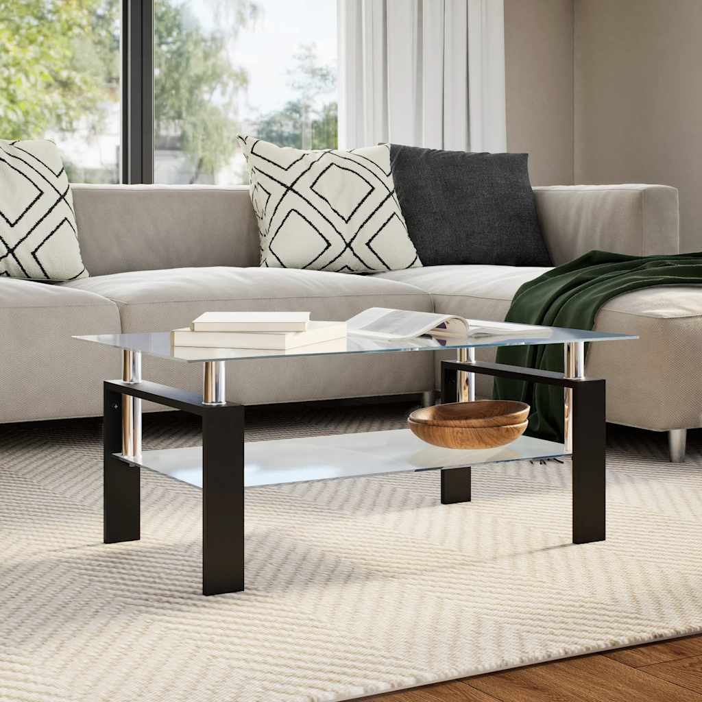 Salontafel 95X55X40 Cm Gehard Glas Transparant En
