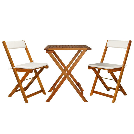 | Bistrosets | 2 Pcs Warme Houttint Massief Acaciahout & Polyester