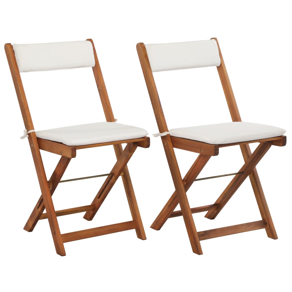 | Bistrosets | 2 Pcs Warme Houttint Massief Acaciahout & Polyester