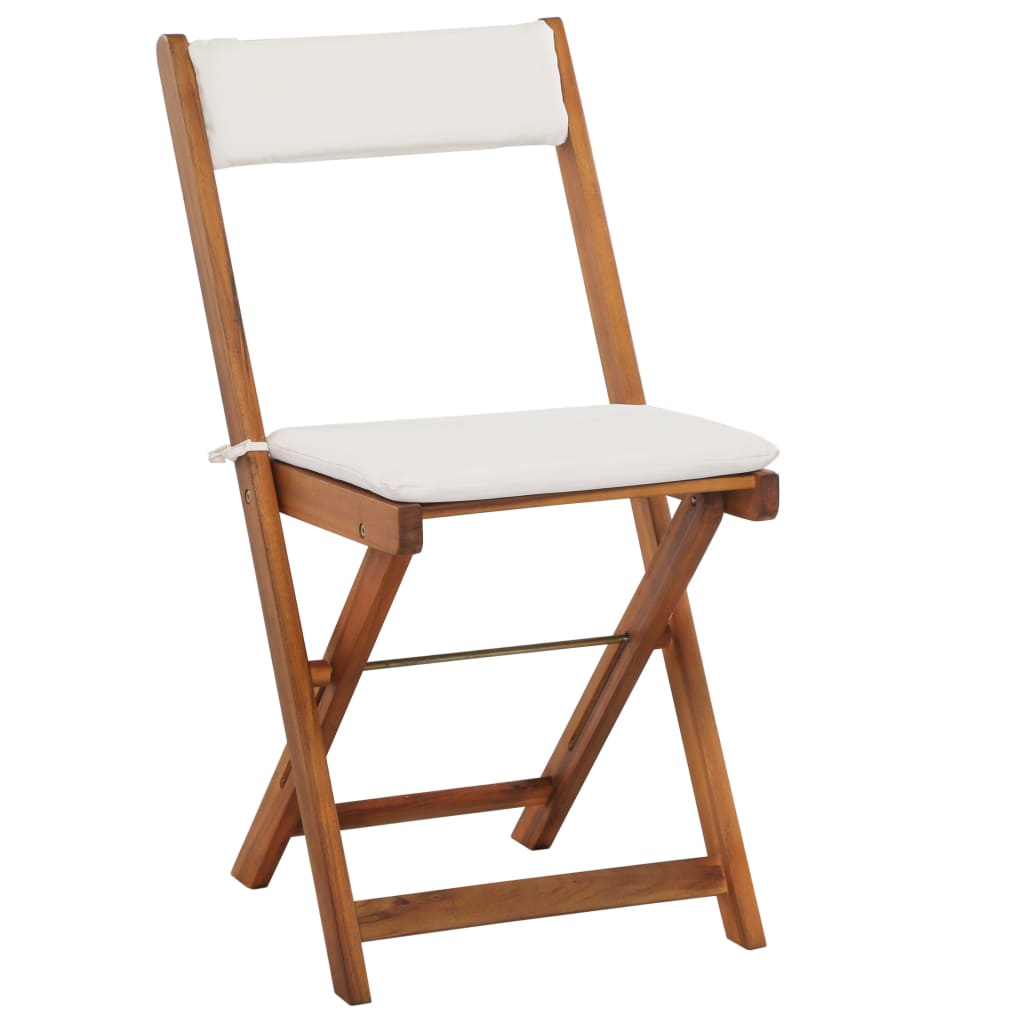| Bistrosets | 2 Pcs Warme Houttint Massief Acaciahout & Polyester