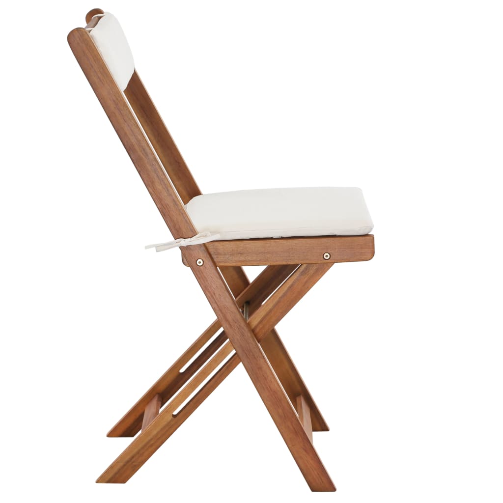 | Bistrosets | 2 Pcs Warme Houttint Massief Acaciahout & Polyester