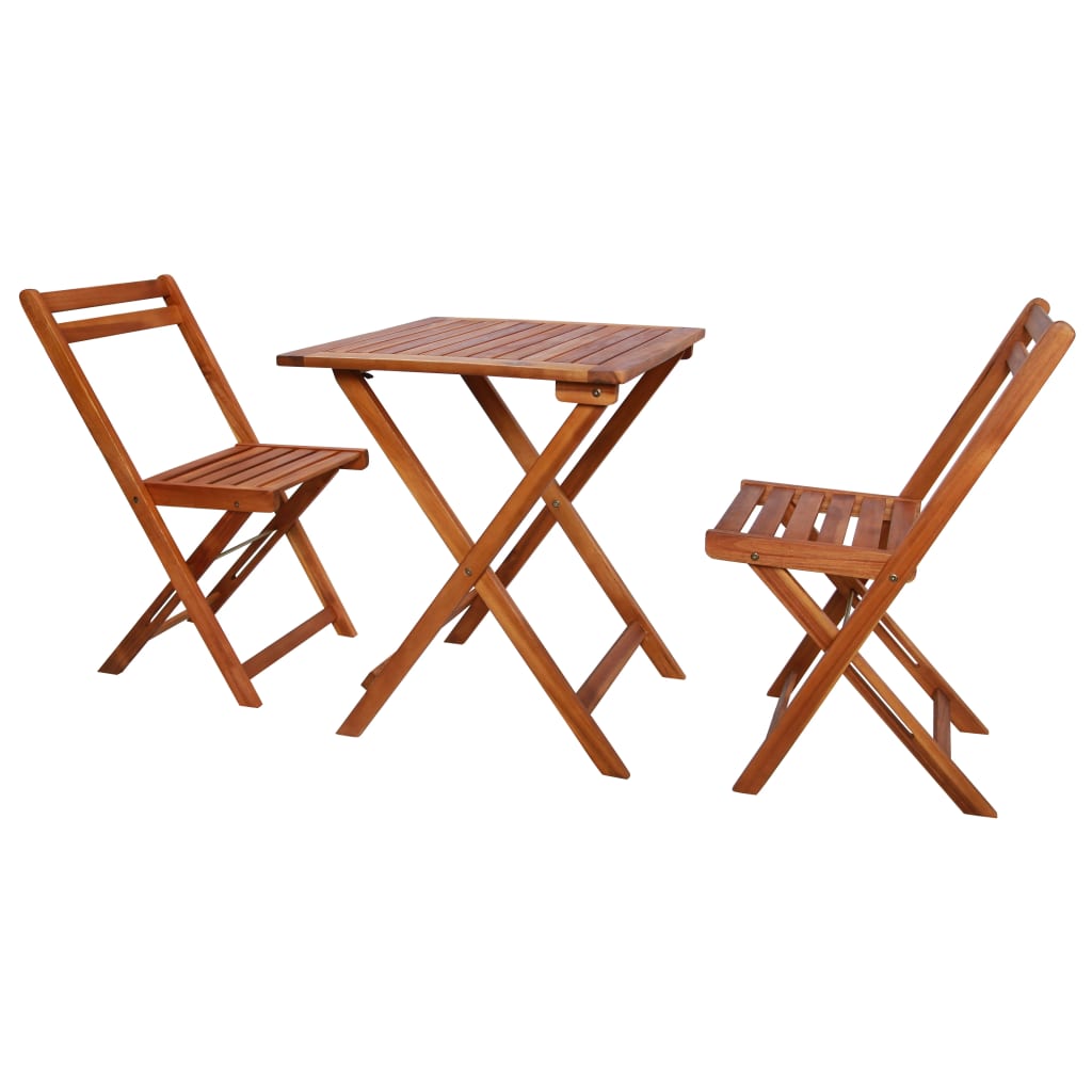 | Bistrosets | 2 Pcs Warme Houttint Massief Acaciahout & Polyester