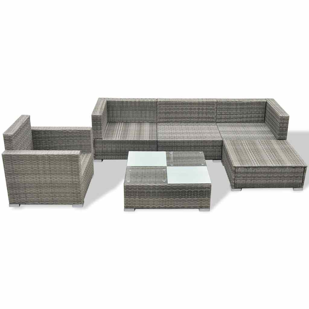 Loungeset Met Kussens Poly Rattan
