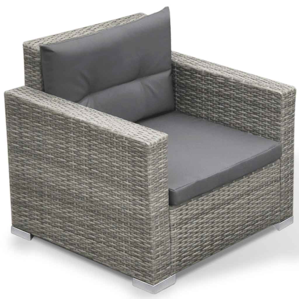 Loungeset Met Kussens Poly Rattan