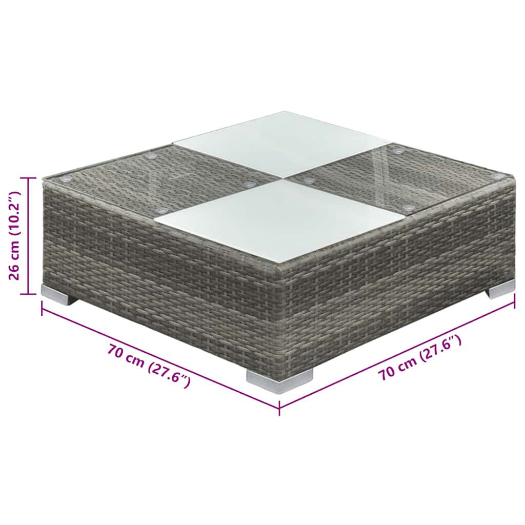 Loungeset Met Kussens Poly Rattan