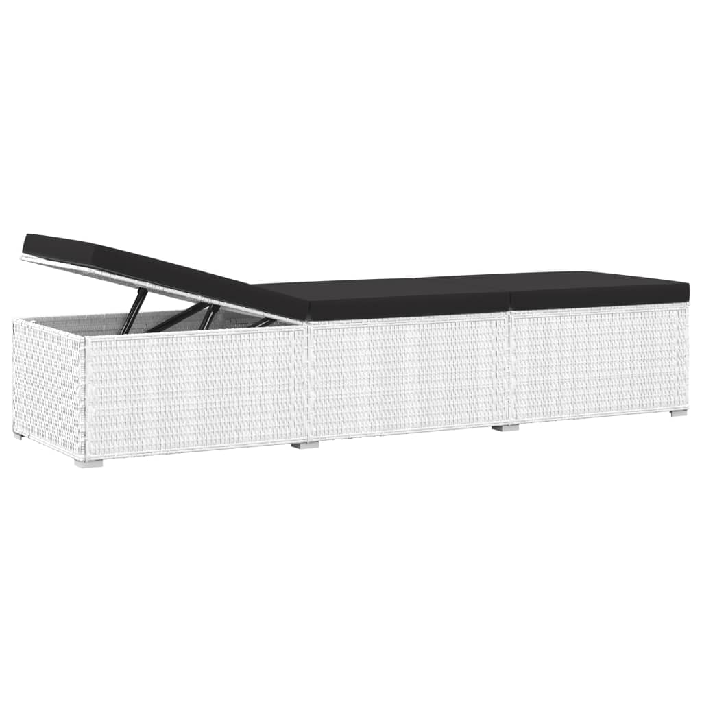 Ligbed Met Kussen En Theetafel Poly Rattan