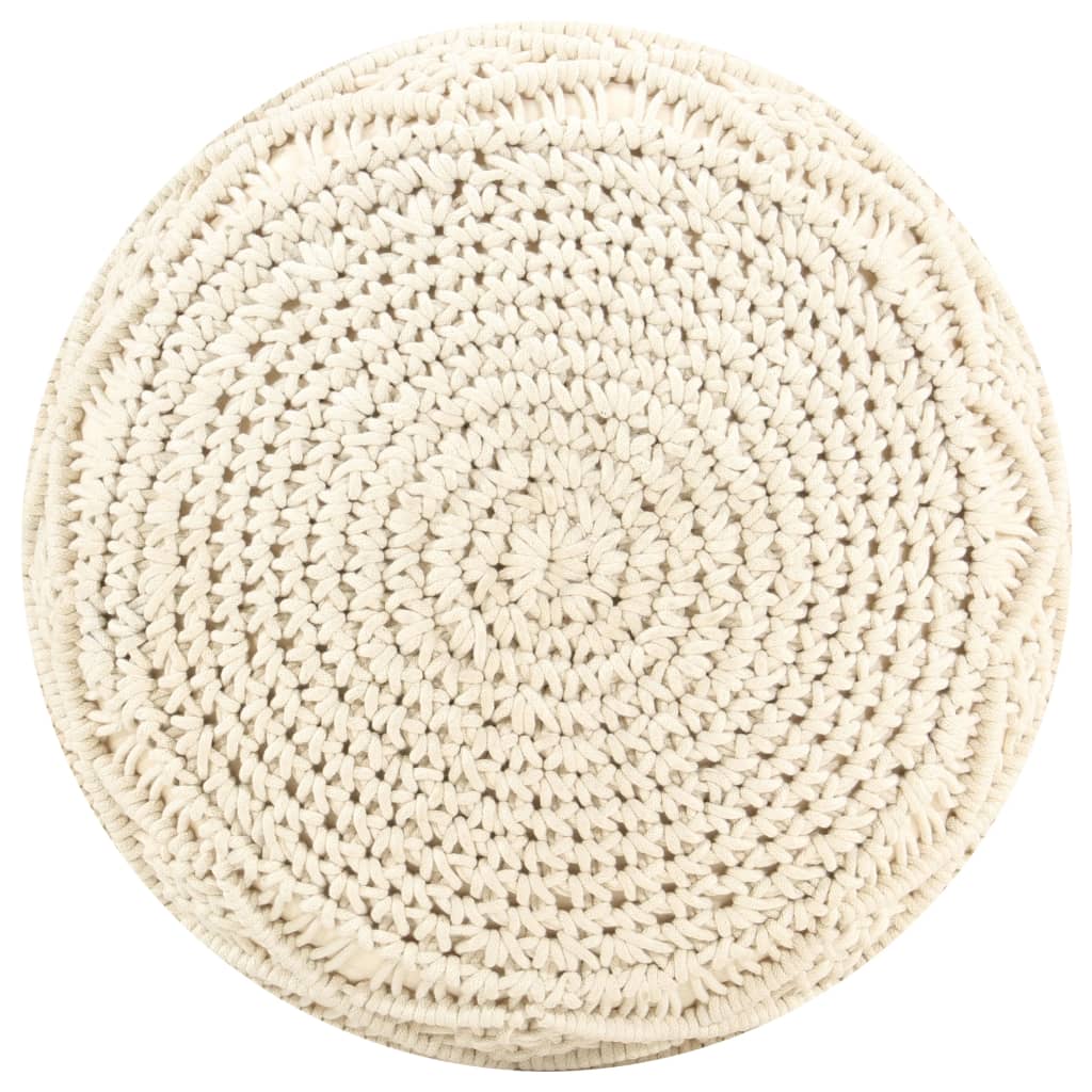 Poef Macramé Handgemaakt 45X30 Cm Katoen