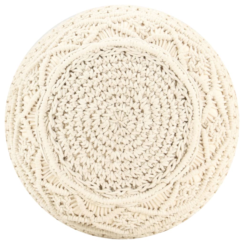 Poef Macramé Handgemaakt 45X30 Cm Katoen