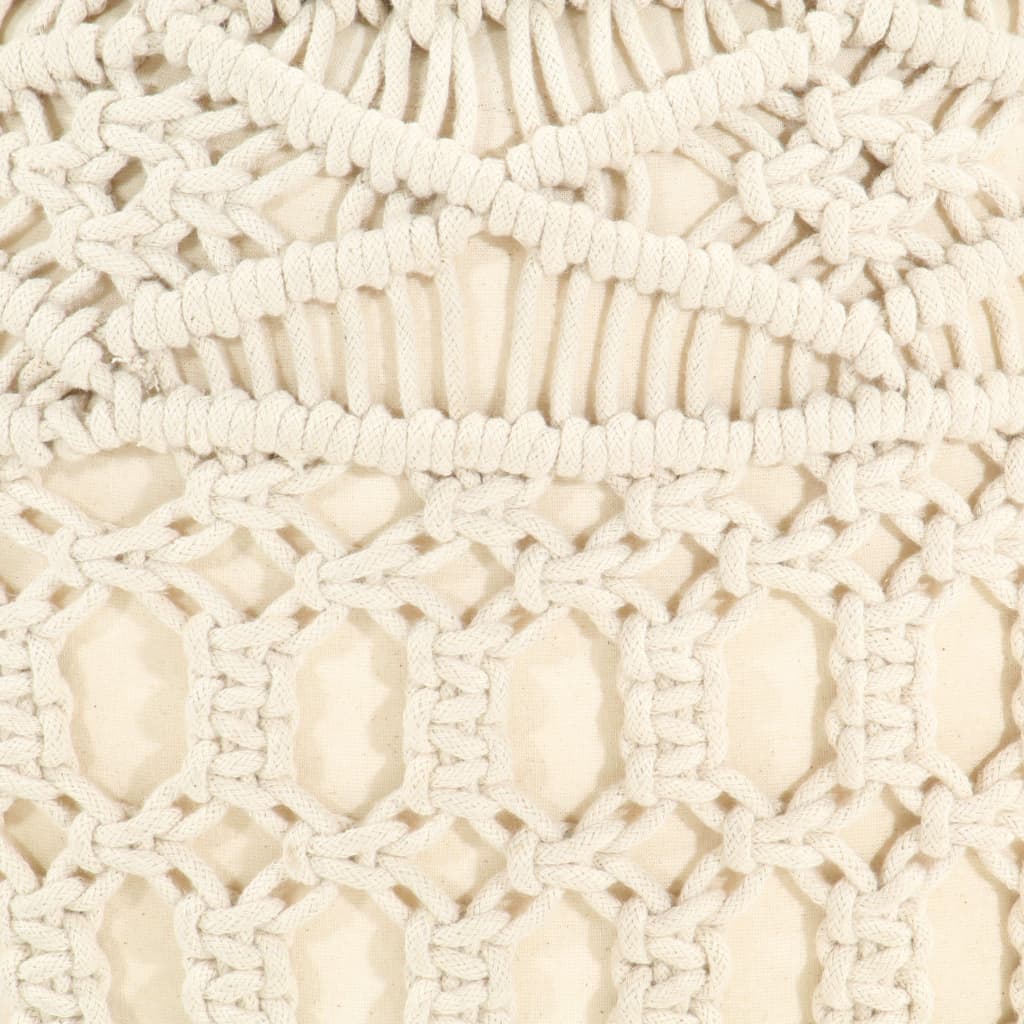 Poef Macramé Handgemaakt 45X30 Cm Katoen