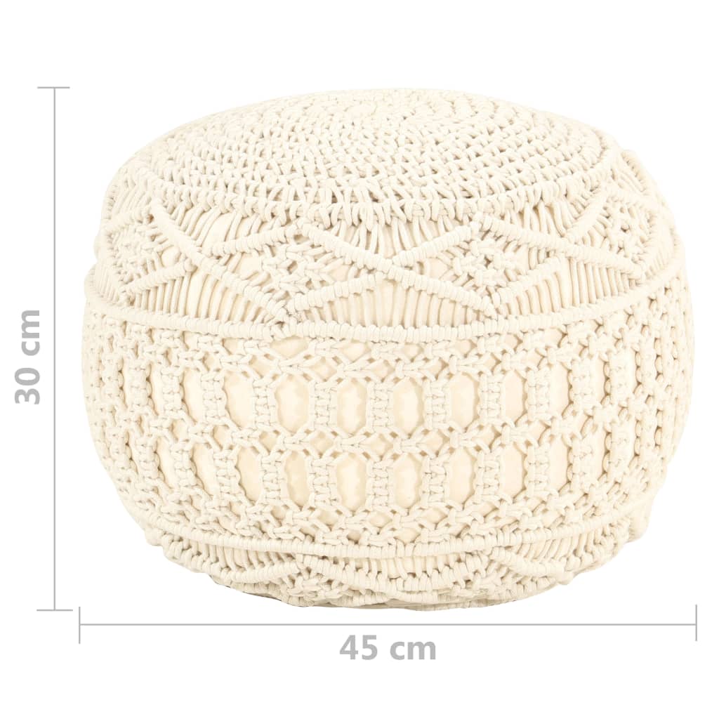 Poef Macramé Handgemaakt 45X30 Cm Katoen