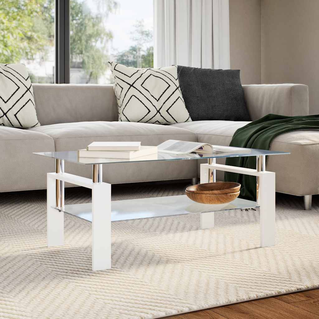 Salontafel 95X55X40 Cm Gehard Glas Transparant En