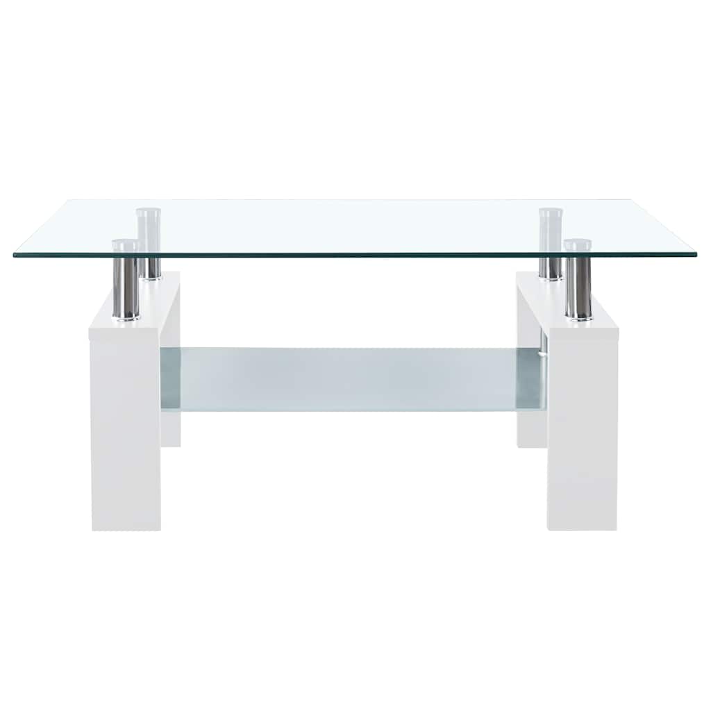Salontafel 95X55X40 Cm Gehard Glas Transparant En