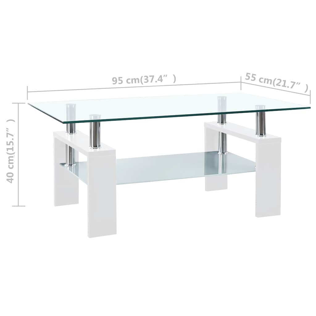 Salontafel 95X55X40 Cm Gehard Glas Transparant En