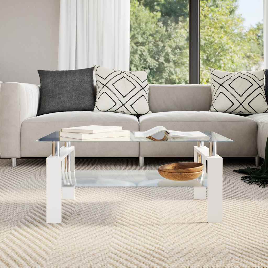 Salontafel 95X55X40 Cm Gehard Glas Transparant En