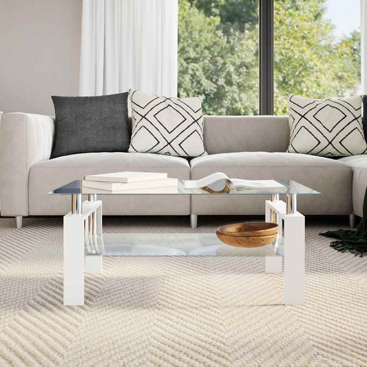 Salontafel 95X55X40 Cm Gehard Glas Transparant En