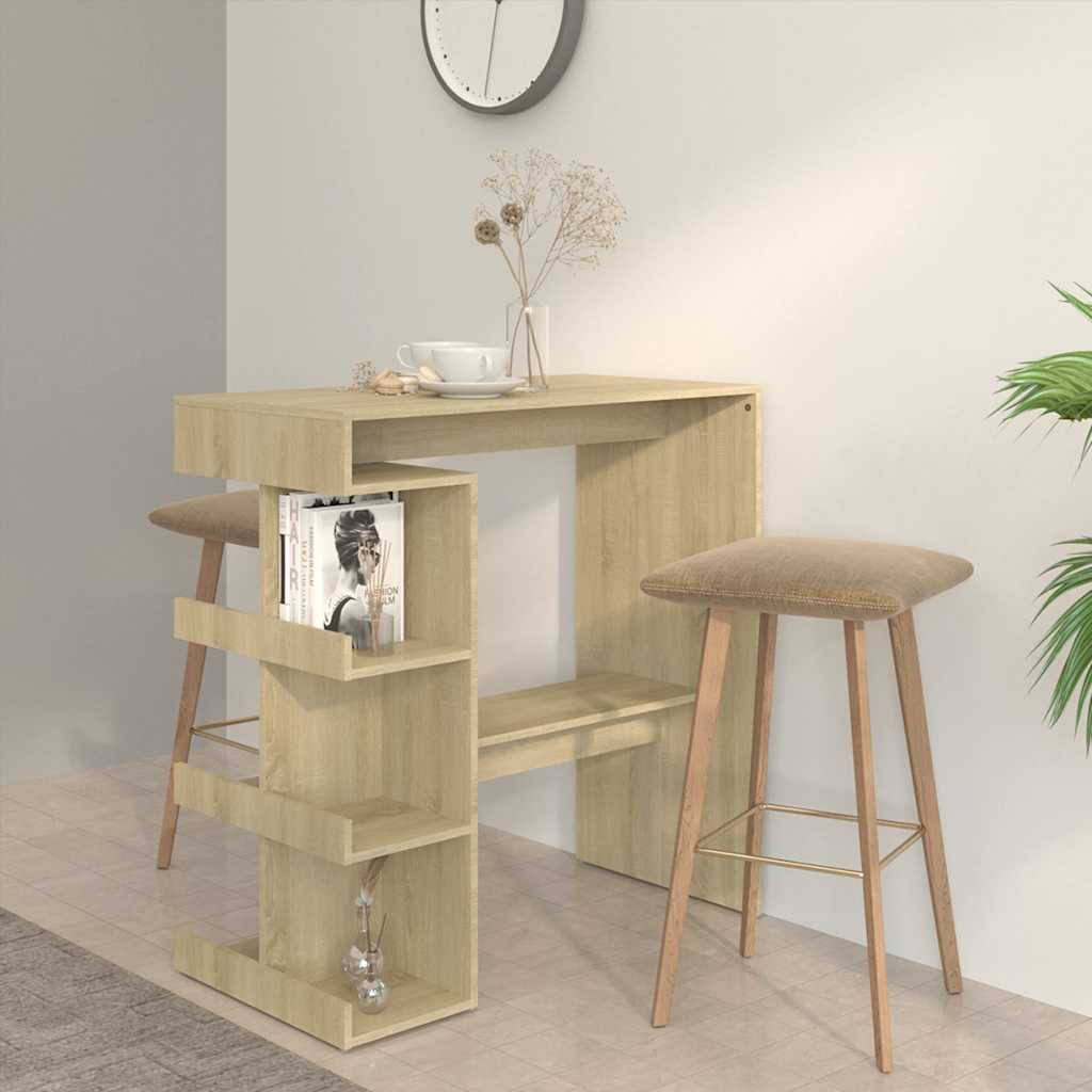 Bartafel Met Opbergrek 100X50X101,5 Cm Hout