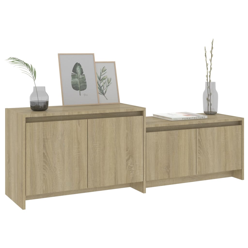 Tv-Meubel 146,5X35X50 Cm Bewerkt Hout Kleurig