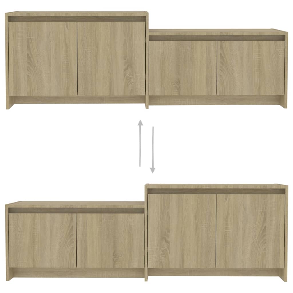 Tv-Meubel 146,5X35X50 Cm Bewerkt Hout Kleurig