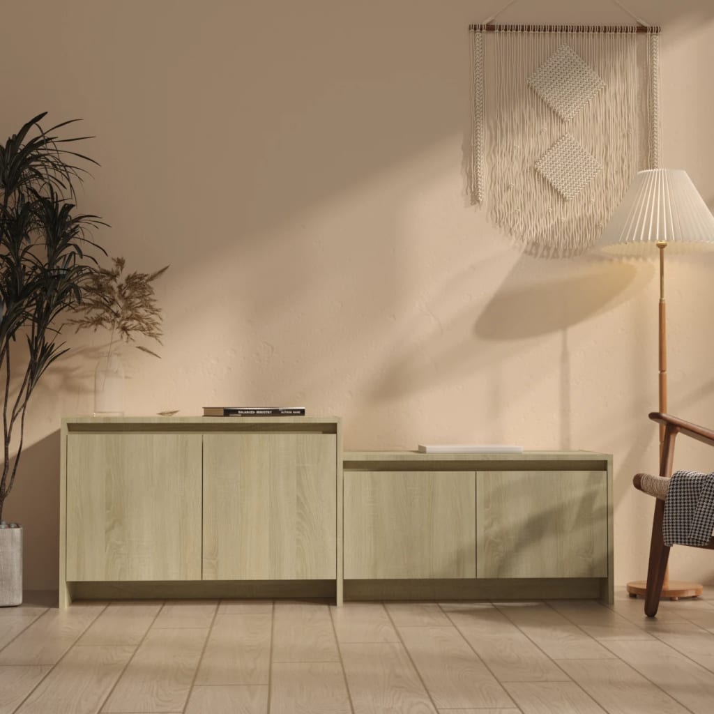 Tv-Meubel 146,5X35X50 Cm Bewerkt Hout Kleurig