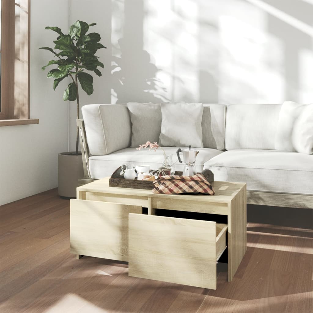 Salontafel 90X50X41,5 Cm Bewerkt Hout Kleurig