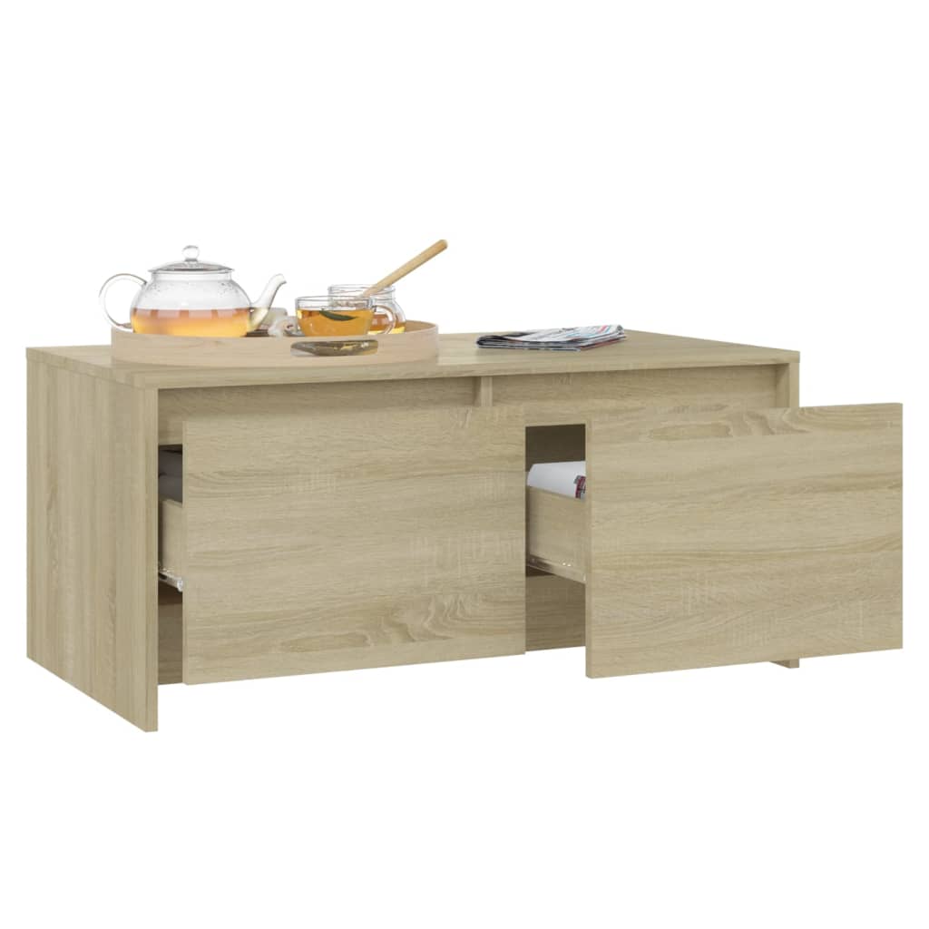 Salontafel 90X50X41,5 Cm Bewerkt Hout Kleurig