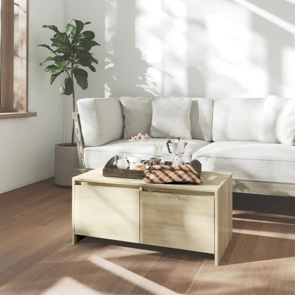 Salontafel 90X50X41,5 Cm Bewerkt Hout Kleurig
