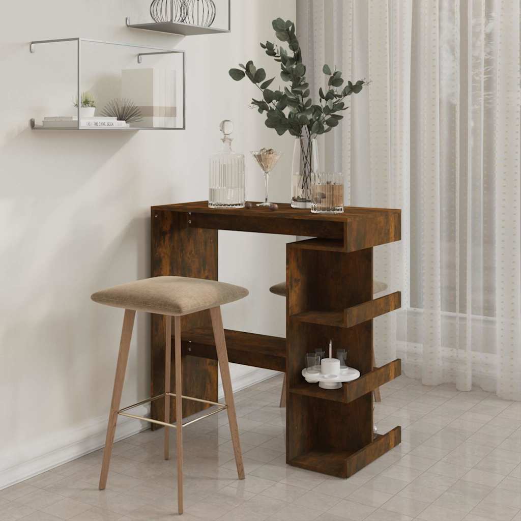 Bartafel Met Opbergrek 100X50X101,5 Cm Hout