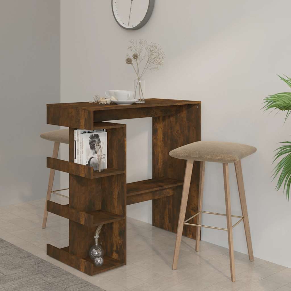 Bartafel Met Opbergrek 100X50X101,5 Cm Hout