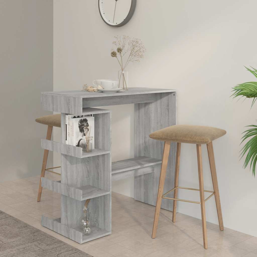 Bartafel Met Opbergrek 100X50X101,5 Cm Hout