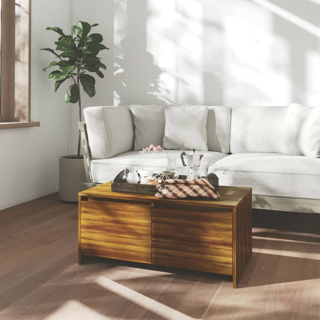 Salontafel 90X50X41,5 Cm Bewerkt Hout Kleurig