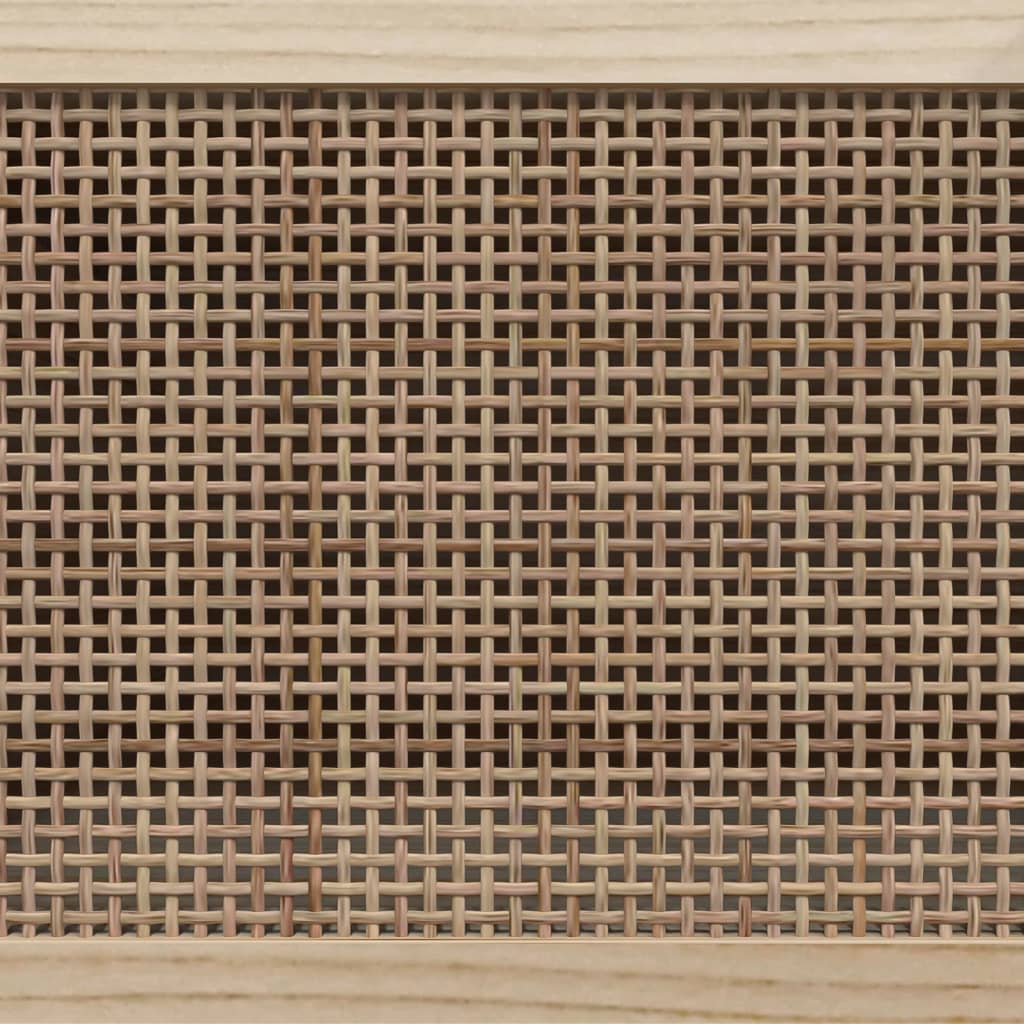 Tv-Meubel 105X30X40 Cm Massief Grenenhout En Rattan