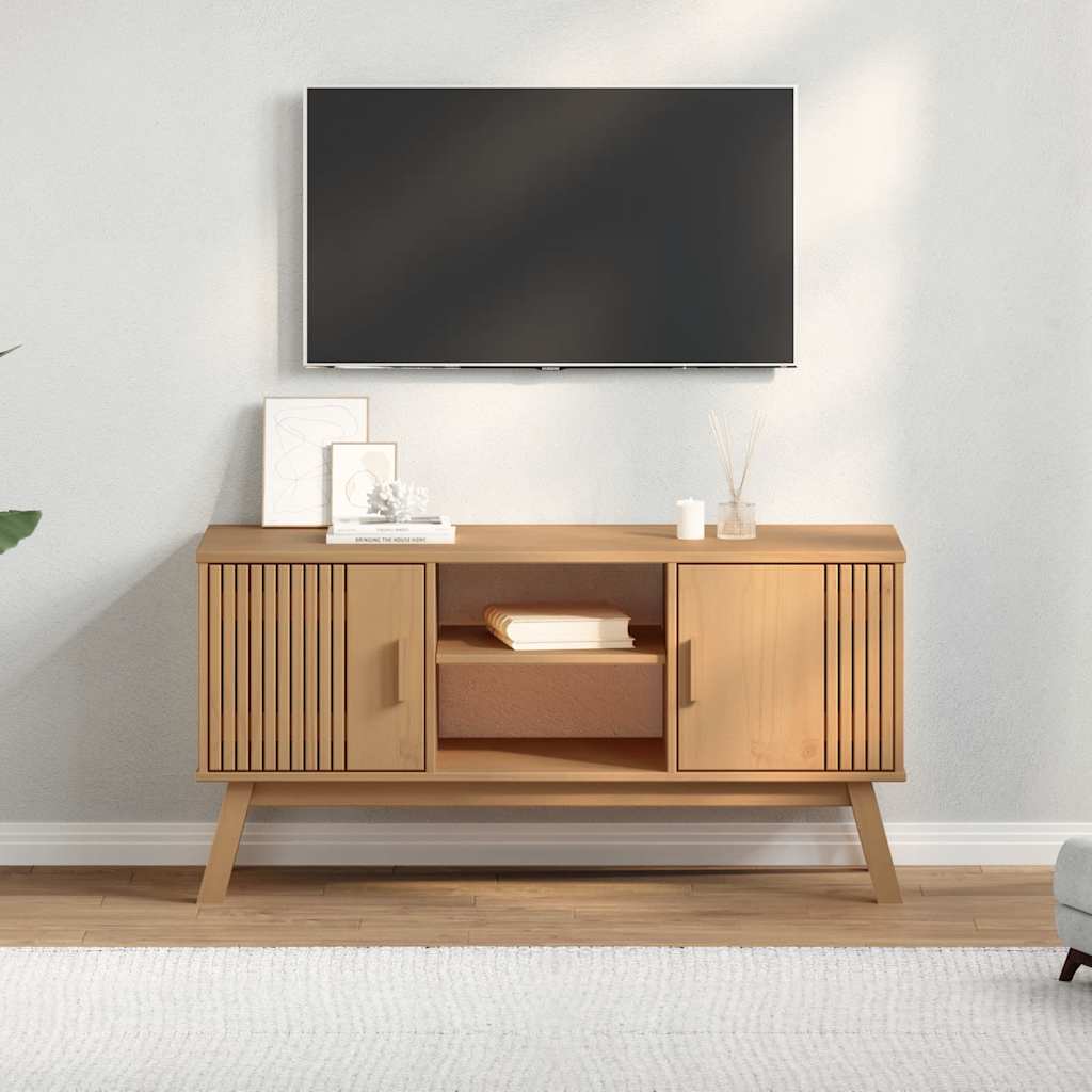 Tv-Meubel Olden 114X43X57 Cm Massief Grenenhout