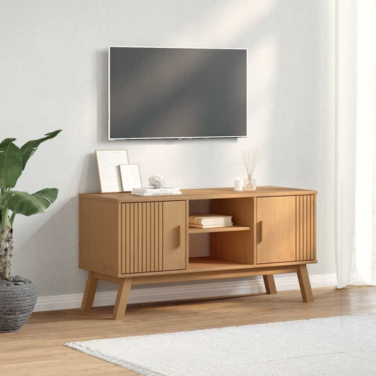 Tv-Meubel Olden 114X43X57 Cm Massief Grenenhout