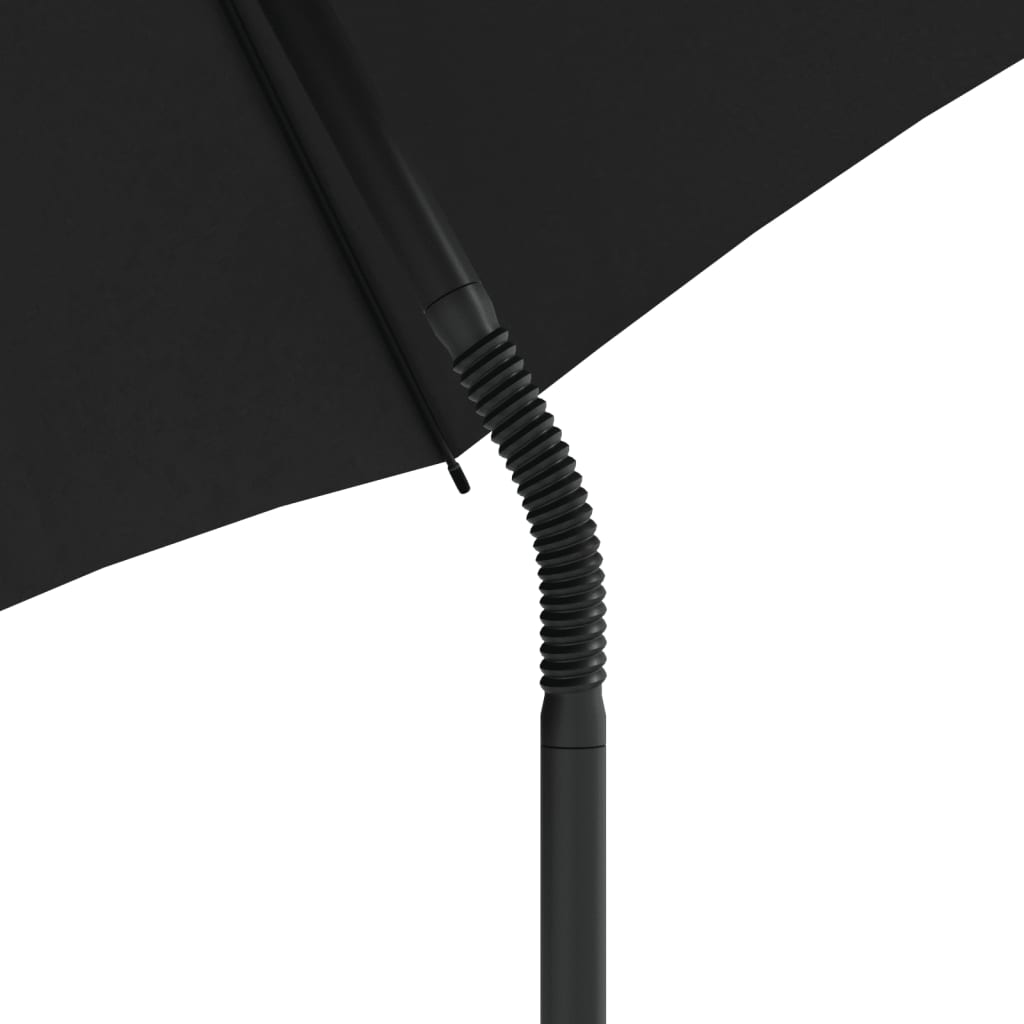Tuinbank 2-Zits Met Parasol En Voetenbanken Poly Rattan