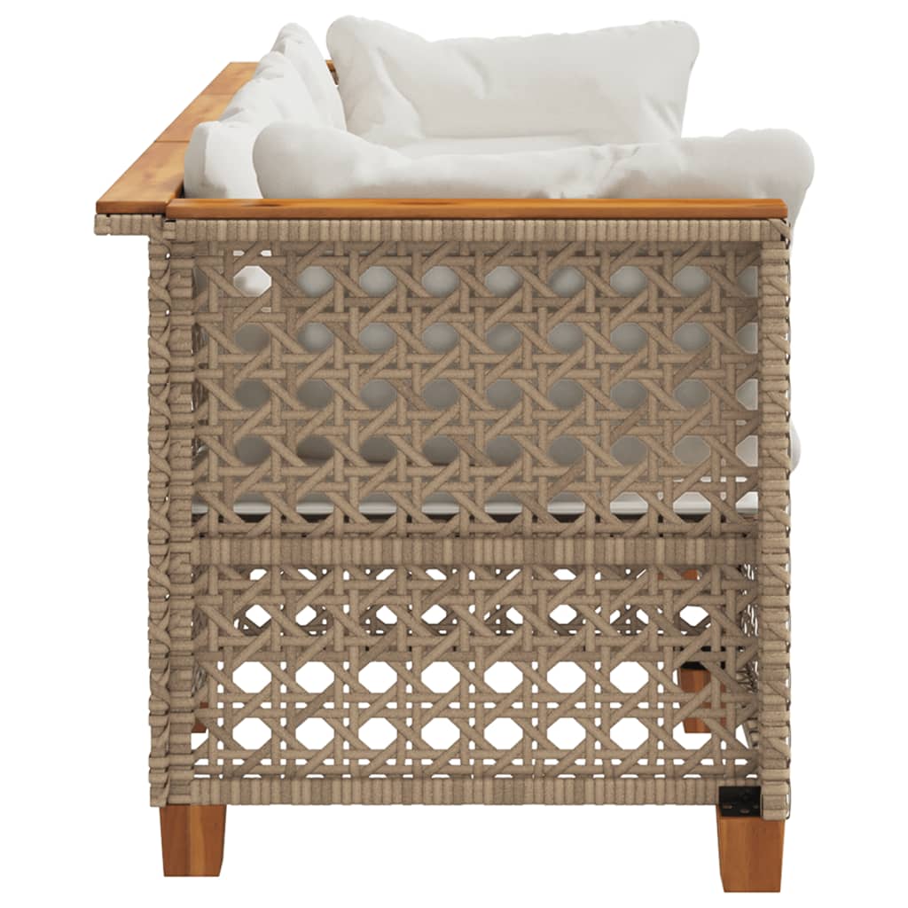Tuinbank 3-Zits Met Kussens Poly Rattan