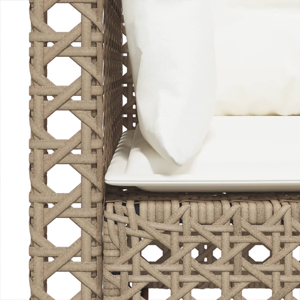 Tuinbank 3-Zits Met Kussens Poly Rattan