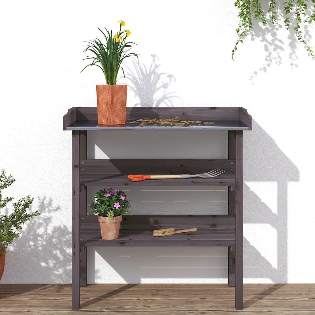 Plantentafel Met Schappen 78X38X82,5 Cm Vurenhout