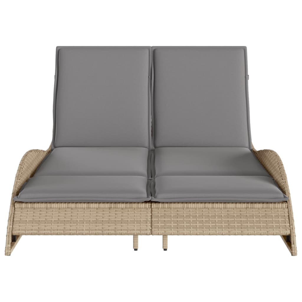 Ligbed Met Kussens Poly Rattan