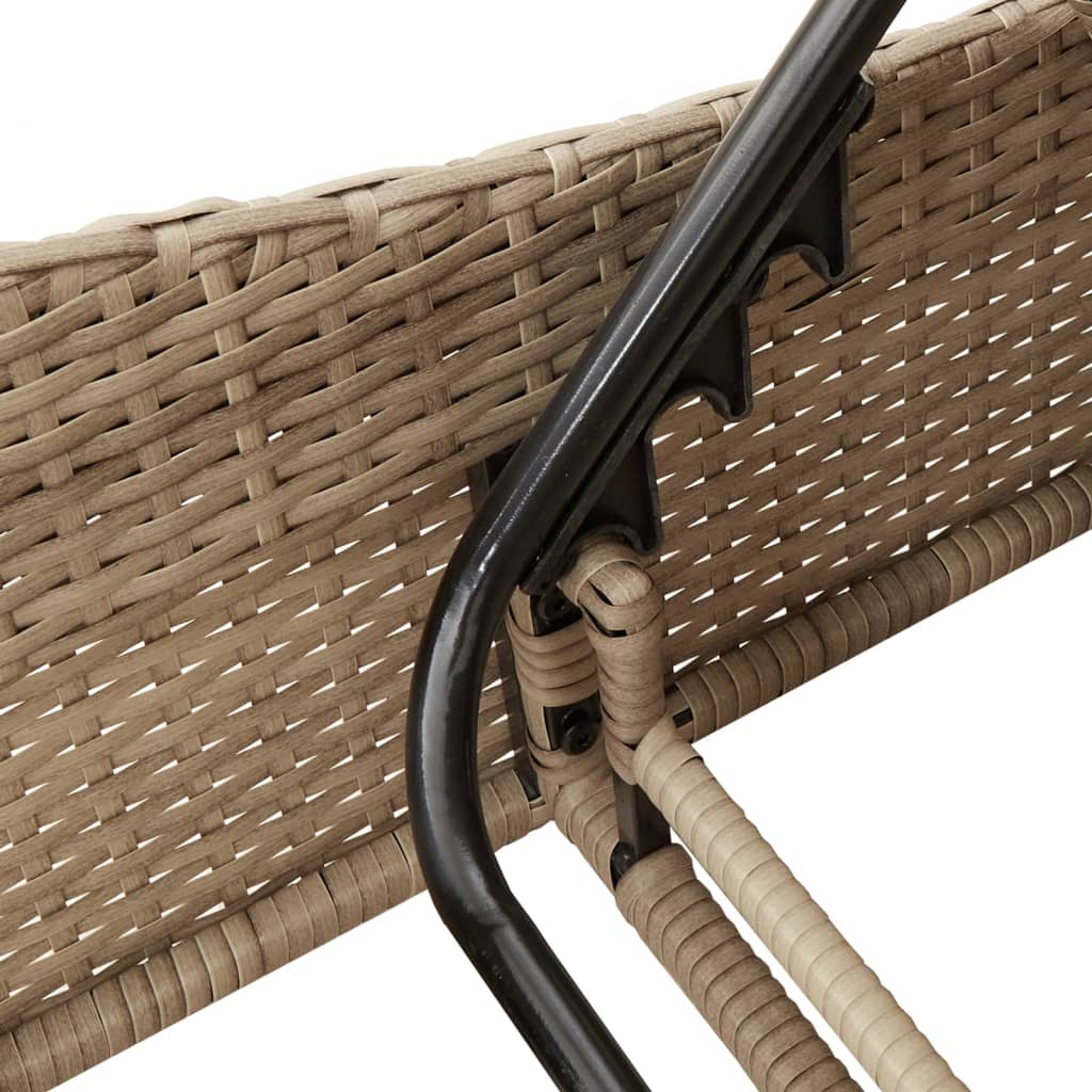 Ligbed Met Kussens Poly Rattan