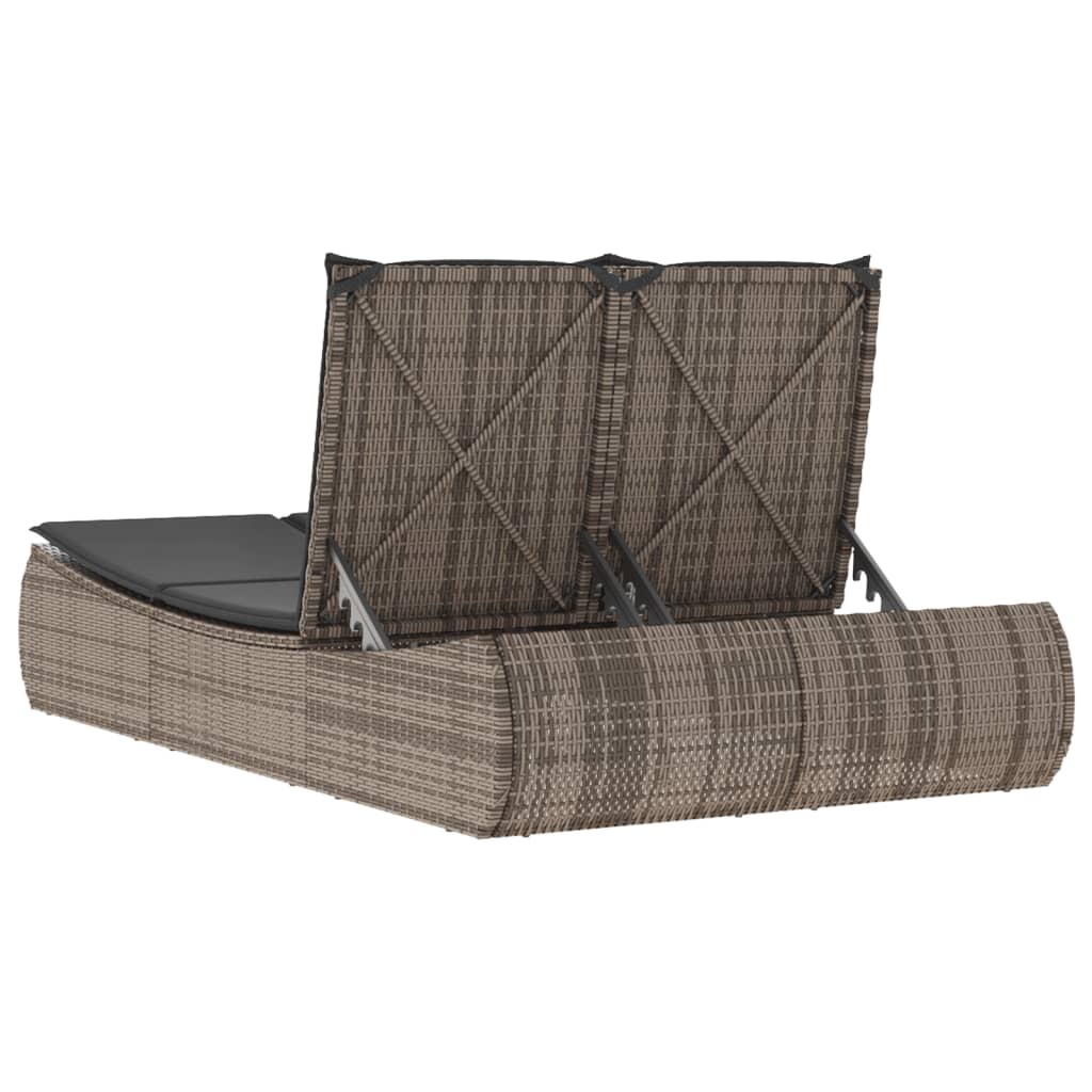 Ligbed 2-Persoons Met Kussens Poly Rattan