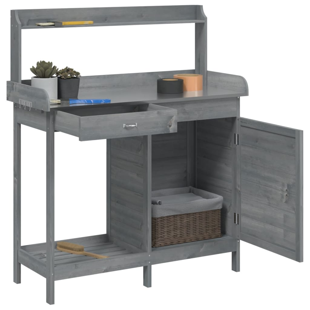 Oppottafel Met Kast 110,5X45X124,5 Cm Massief Vurenhout
