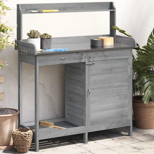 Oppottafel Met Kast 110,5X45X124,5 Cm Massief Vurenhout