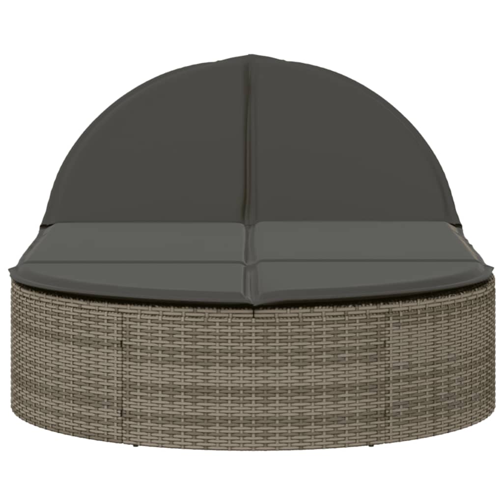 Ligbed 2-Persoons Met Kussens Poly Rattan