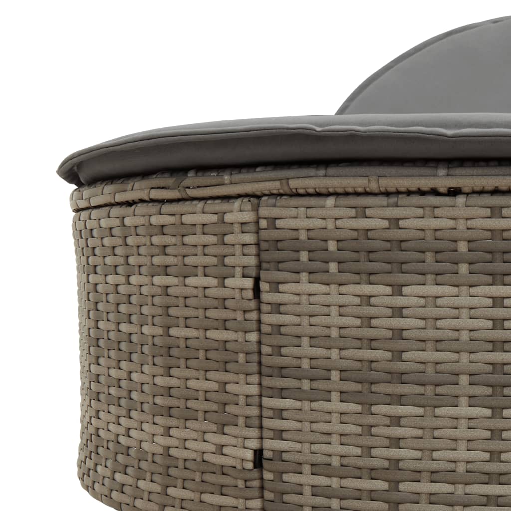Ligbed 2-Persoons Met Kussens Poly Rattan