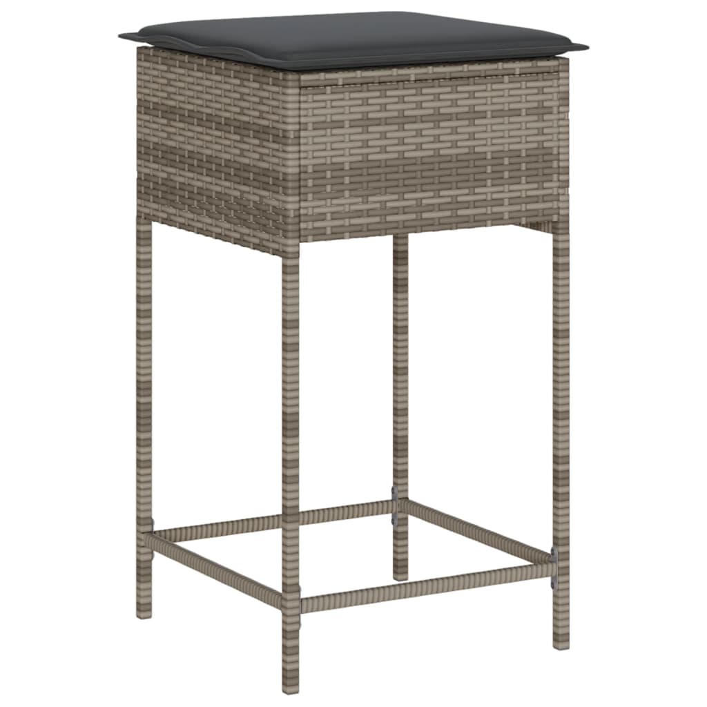 7-Delige Tuinbarset Met Kussens Poly Rattan