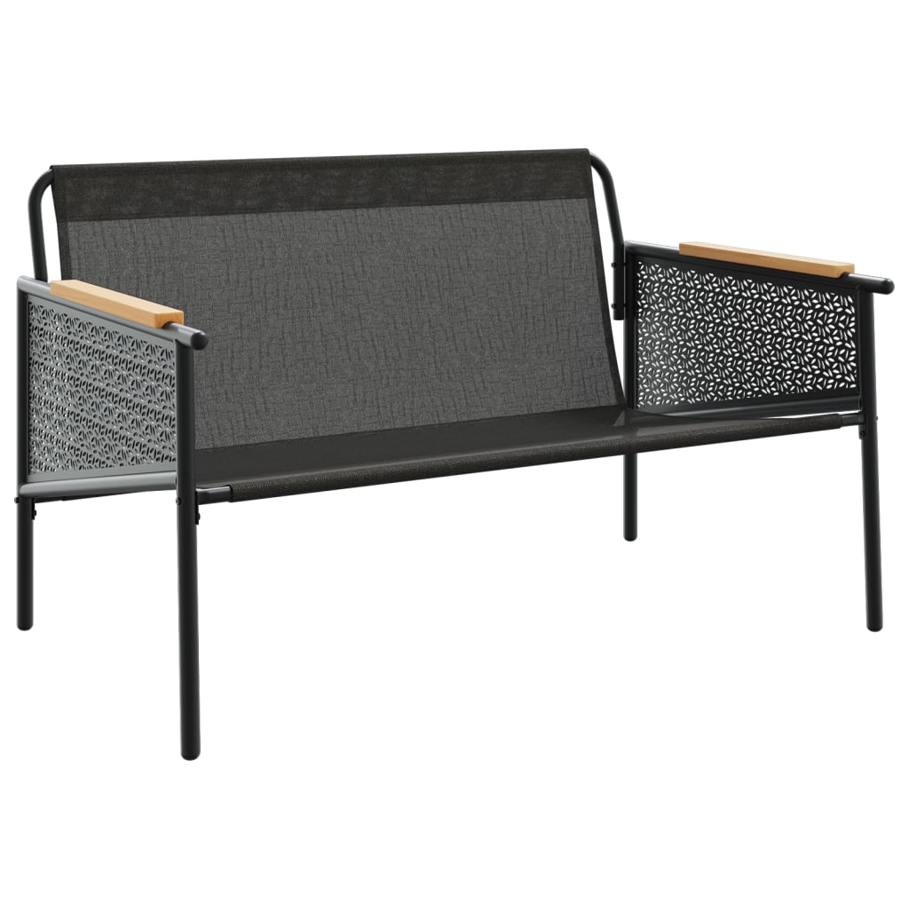 Tuinbank Met Kussens 116 Cm Staal Zwart