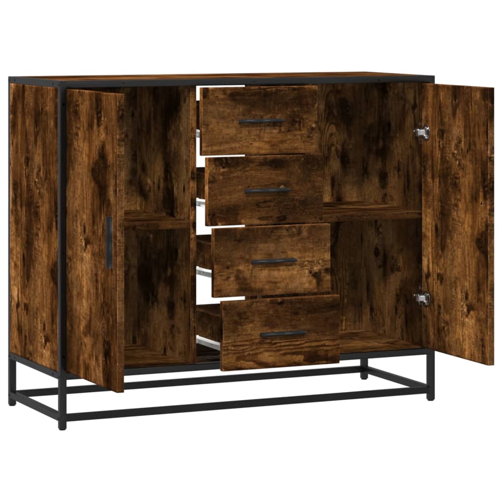 Dressoir 92X35X76 Cm Bewerkt Hout Kleurig