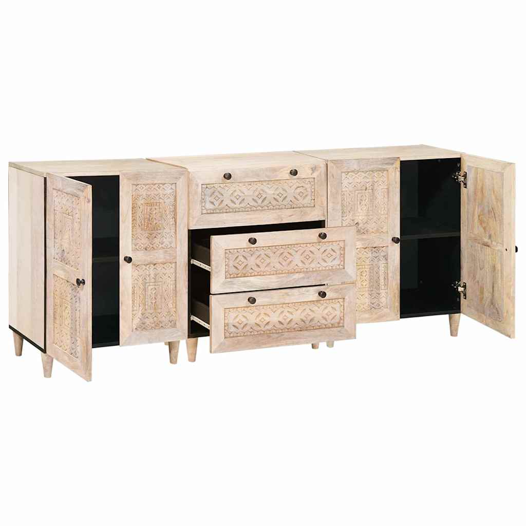 Dressoir 3 Pcs 180 X 33,5 X 75 Cm Massief Mangohout