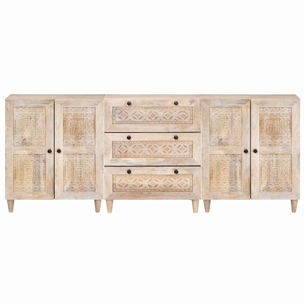 Dressoir 3 Pcs 180 X 33,5 X 75 Cm Massief Mangohout